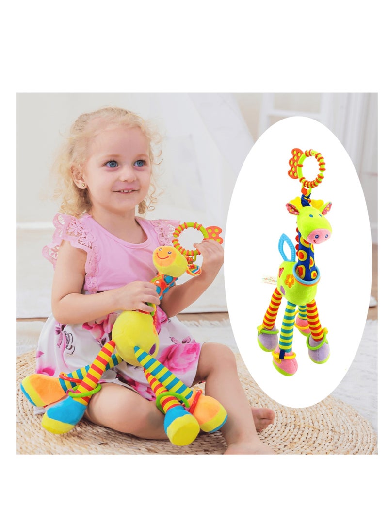 NOVOLAN Car Seat Toys, Hanging Baby Toys, Stroller Toys Baby Rattles 0-11 Months for Baby Stroller Colorful Animal Bell Rattle for Infants Sensory Toys Soft Baby Musical Toys - Image 2