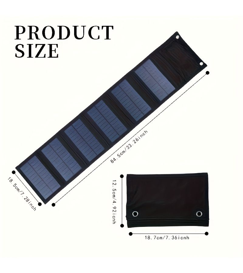 1pc USB Solar Panel Kit Foldable Power Bank For Outdoor Camping Mountaineering Mobile Phone Charger Picnics Cycling Fans Flashlights Solar Panel Model 1 - Image 1