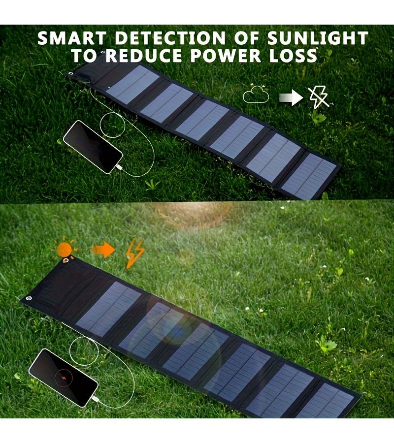 1pc USB Solar Panel Kit Foldable Power Bank For Outdoor Camping Mountaineering Mobile Phone Charger Picnics Cycling Fans Flashlights Solar Panel Model 1 - Image 4