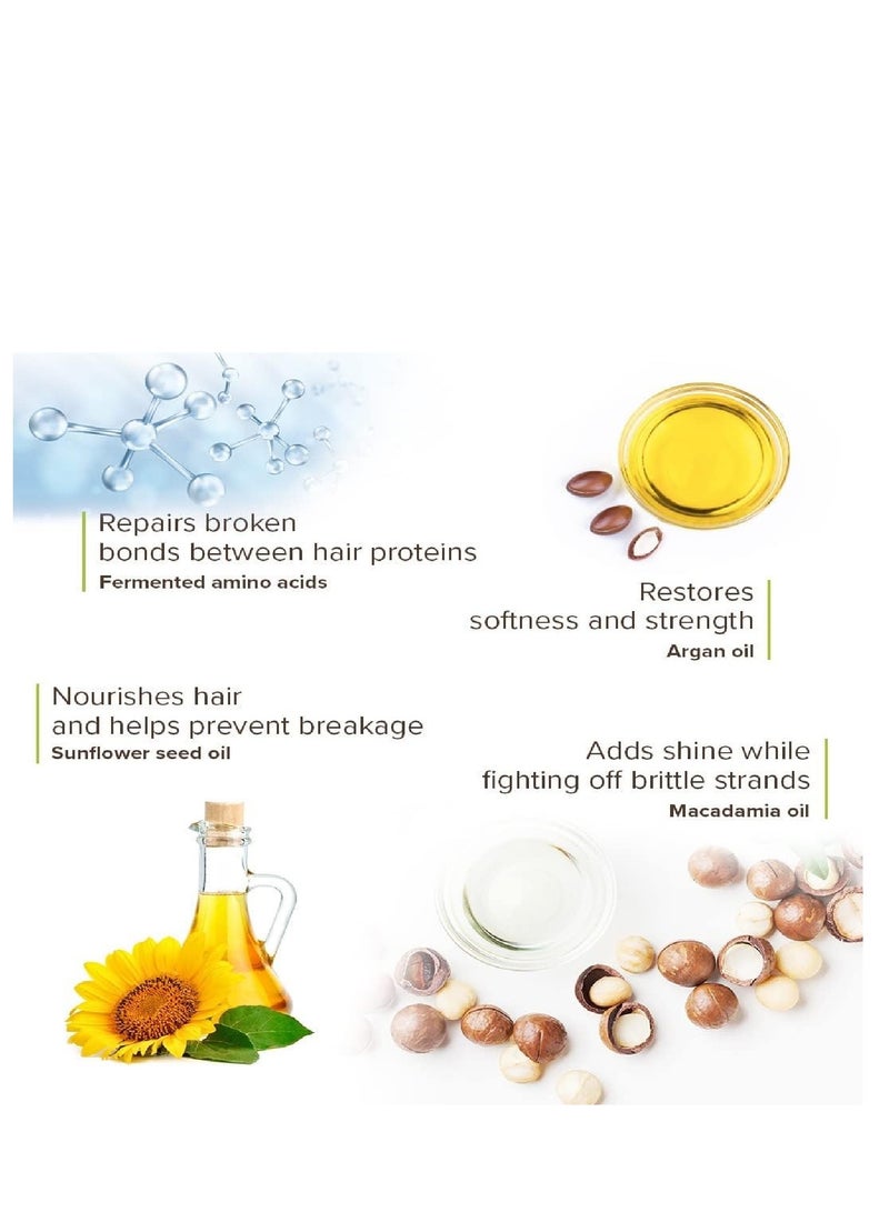 Macadamia Natural قناع إصلاح الروابط بزيت المكاديميا الطبيعي، الأحماض الأمينية المخمرة، زيت المكاديميا، زيت الأرجان، زيت عباد الشمس يساعد على إحياء وتقوية الشعر التالف والمُعالَج بشكل مفرط 236 - Image 5