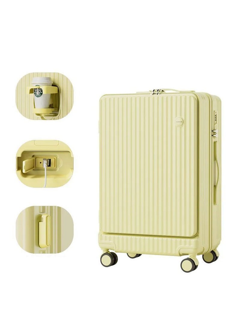 عربست حقيبة سفر خفيفة الوزن مع شحن USB وحامل الأكواب – شنطة سفر متينة للطلاب بسعة كبيرة وعجلات متعددة الاستخدامات - Image 1