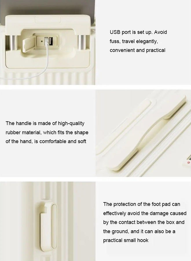 عربست حقيبة سفر خفيفة الوزن مع شحن USB وحامل الأكواب – شنطة سفر متينة للطلاب بسعة كبيرة وعجلات متعددة الاستخدامات - Image 5