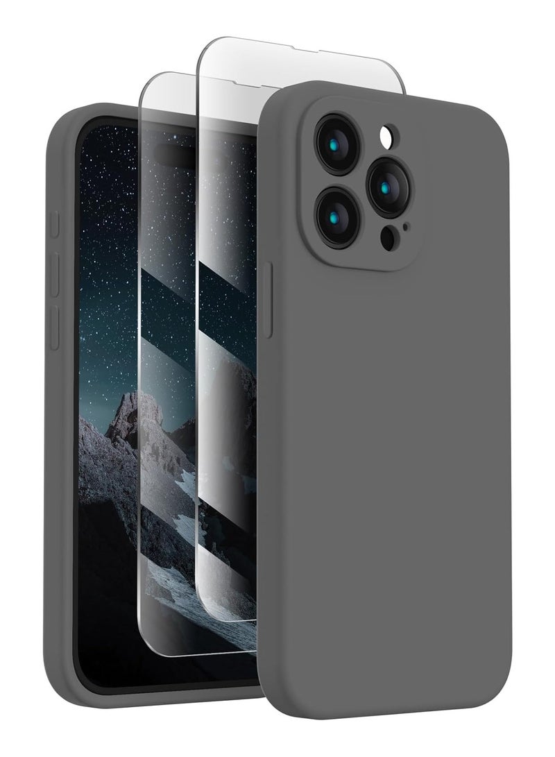ELTRAZONE Designed for iPhone 15 Pro Max Case, Silicone Upgraded [Camera Protection] for iPhone 15 ProMax Case with [2 Screen Protectors], Anti-Scratch Microfiber Lining, 6.7 inch, Space Gray - Image 1