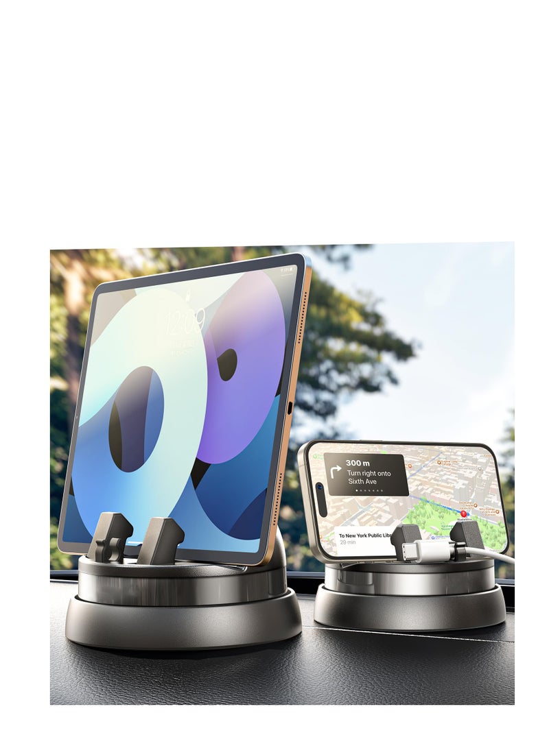 SYOSI Car Phone Holder Mount Dashboard, 360° Rotatable Dashboard Cell Phone Holder, Multifunctional Phone Mount for Car, Universal Car Phone Mount Phone Compatible with i-Phone 15 Pro Max/14/13/12 - Image 1