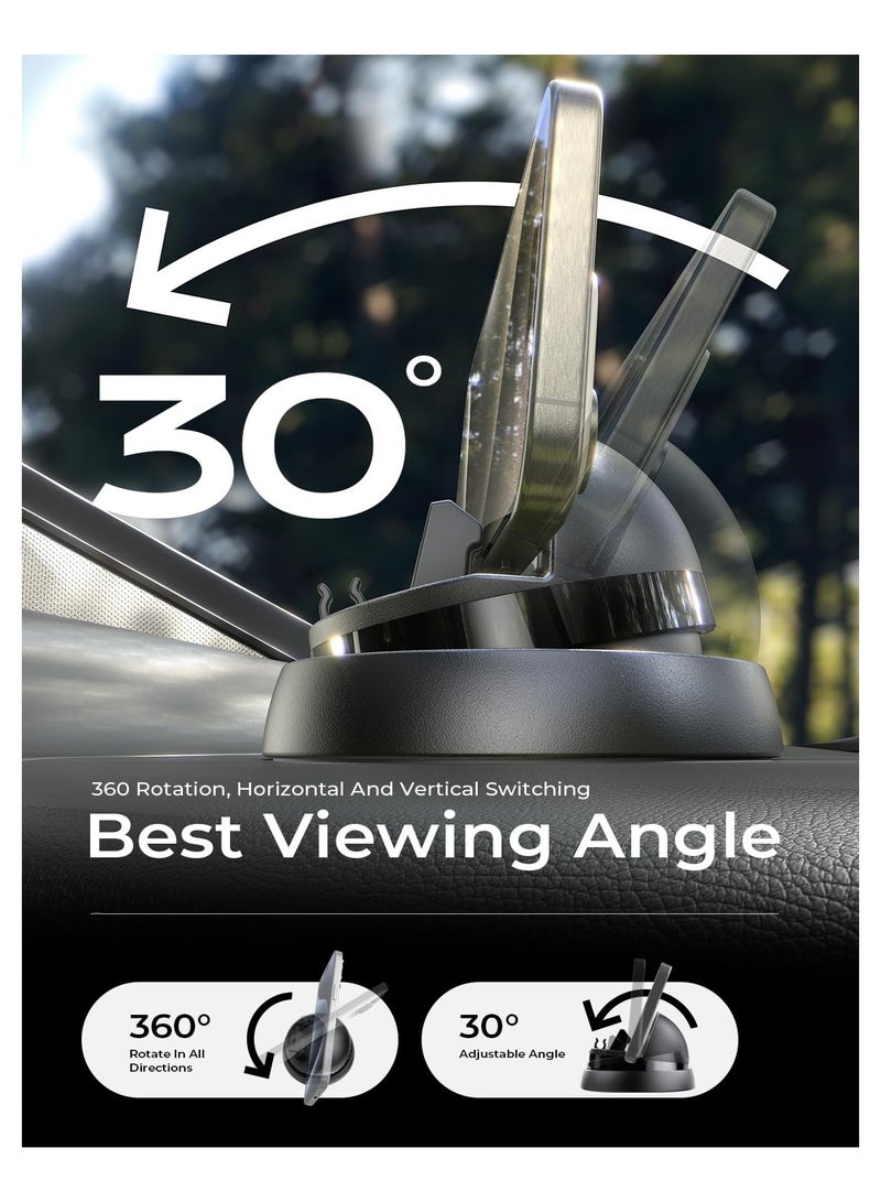 SYOSI Car Phone Holder Mount Dashboard, 360° Rotatable Dashboard Cell Phone Holder, Multifunctional Phone Mount for Car, Universal Car Phone Mount Phone Compatible with i-Phone 15 Pro Max/14/13/12 - Image 3