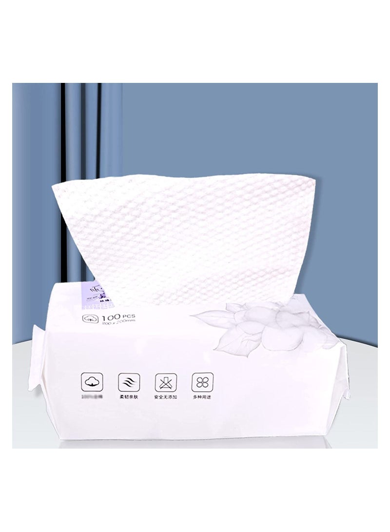 SYOSI Disposable Face Towel, 1 Pack  Super Soft Cotton Tissue Dry Wet Dual Use Newborn Cotton Facial Tissue for Baby, Suit for Sensitive Skin, Deeply Cleansing Make Up Wipes, Face Wipes, Facial Cleansing - Image 3