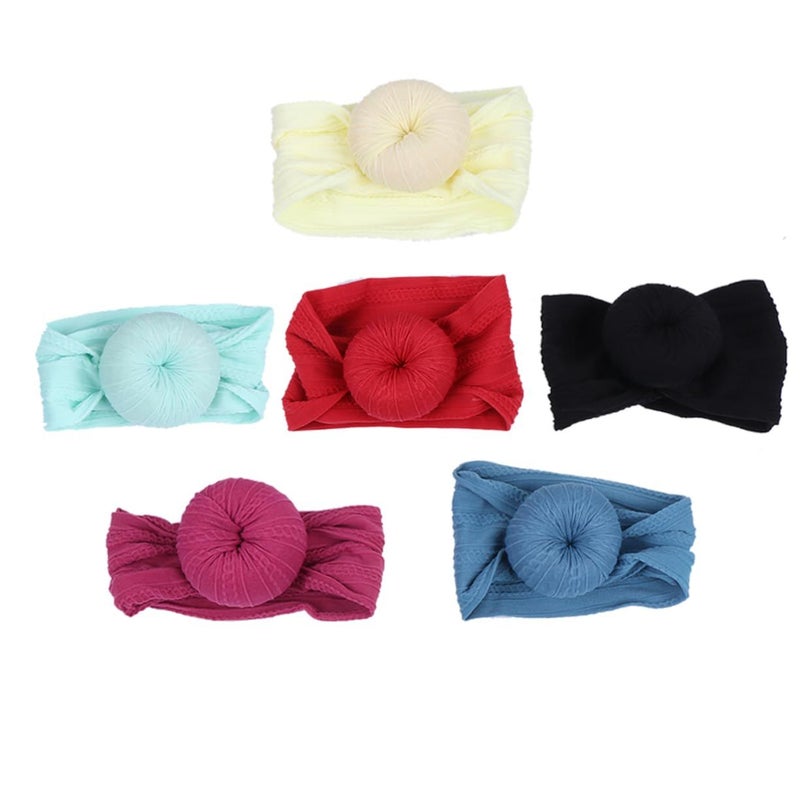 6pcs Donut Headband for Newborns Baby Boy Girl High Elasticity Turban - Image 2