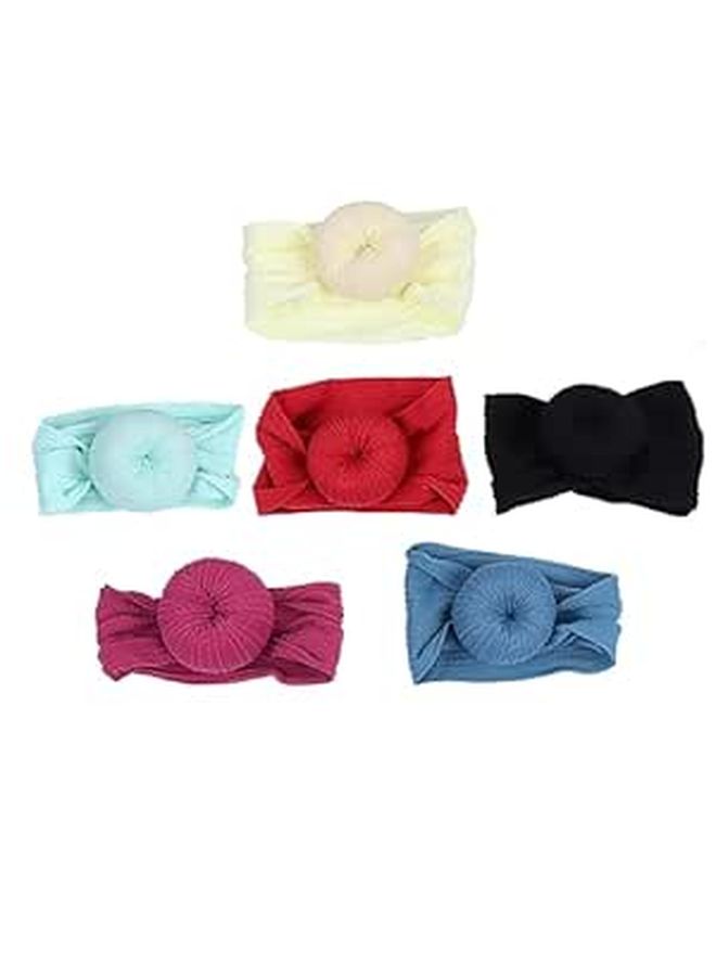 6pcs Donut Headband for Newborns Baby Boy Girl High Elasticity Turban - Image 1