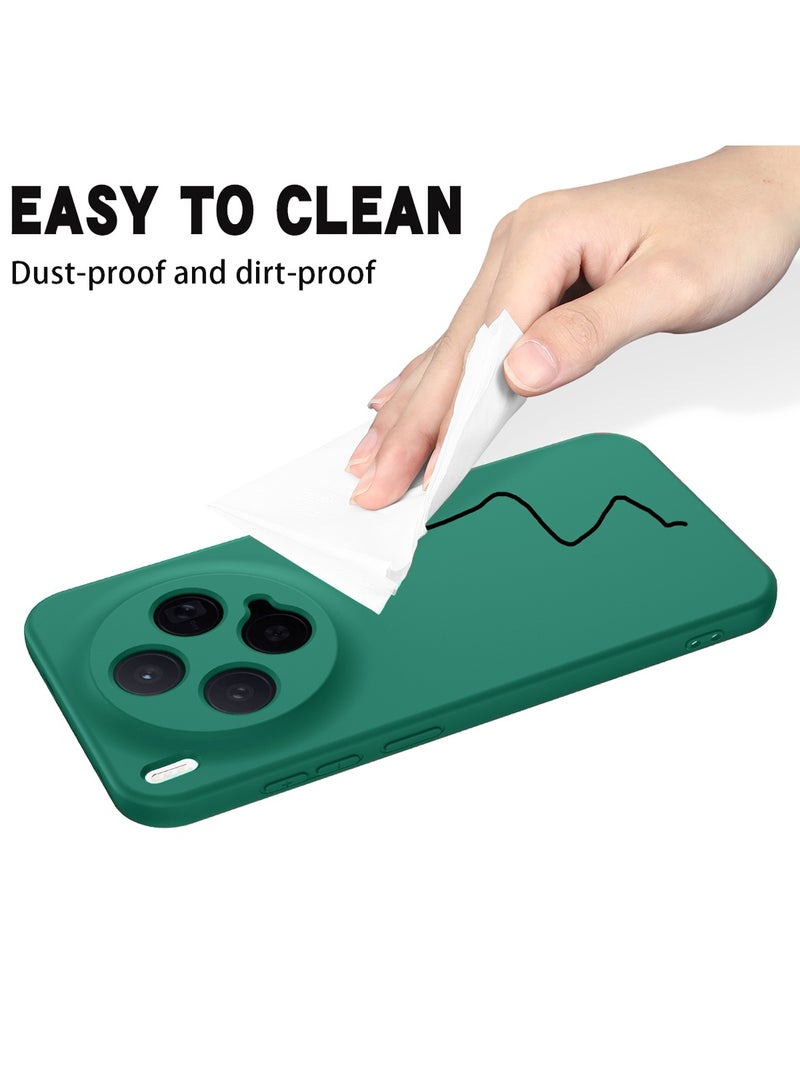 دبليو تيك غطاء حماية من السيليكون السائل الناعم لهاتف vivo x300 5G 2025 (MCRPSN) - أخضر داكن - Image 5