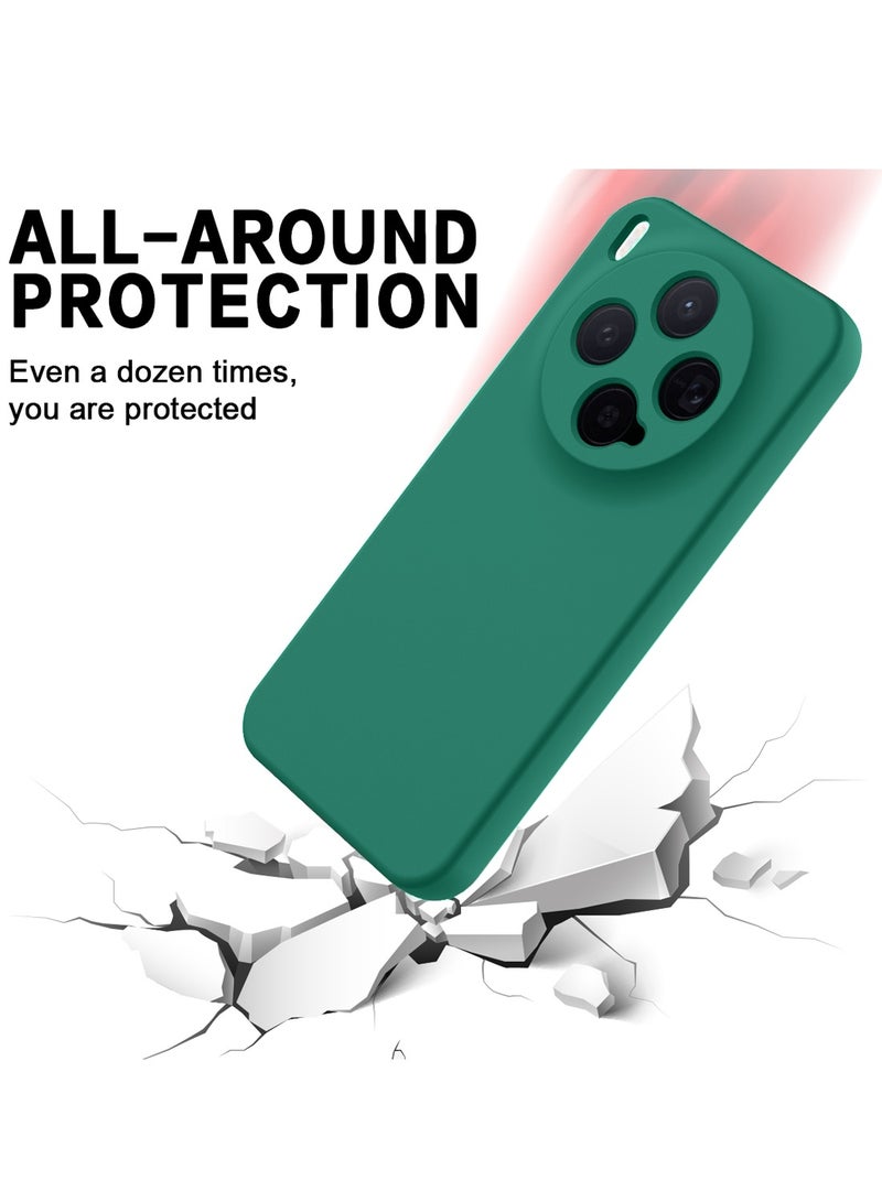 دبليو تيك غطاء حماية من السيليكون السائل الناعم لهاتف vivo x300 5G 2025 (MCRPSN) - أخضر داكن - Image 4