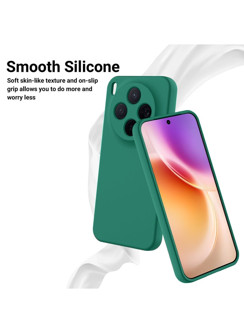 دبليو تيك غطاء حماية من السيليكون السائل الناعم لهاتف vivo x300 5G 2025 (MCRPSN) - أخضر داكن - Image 3