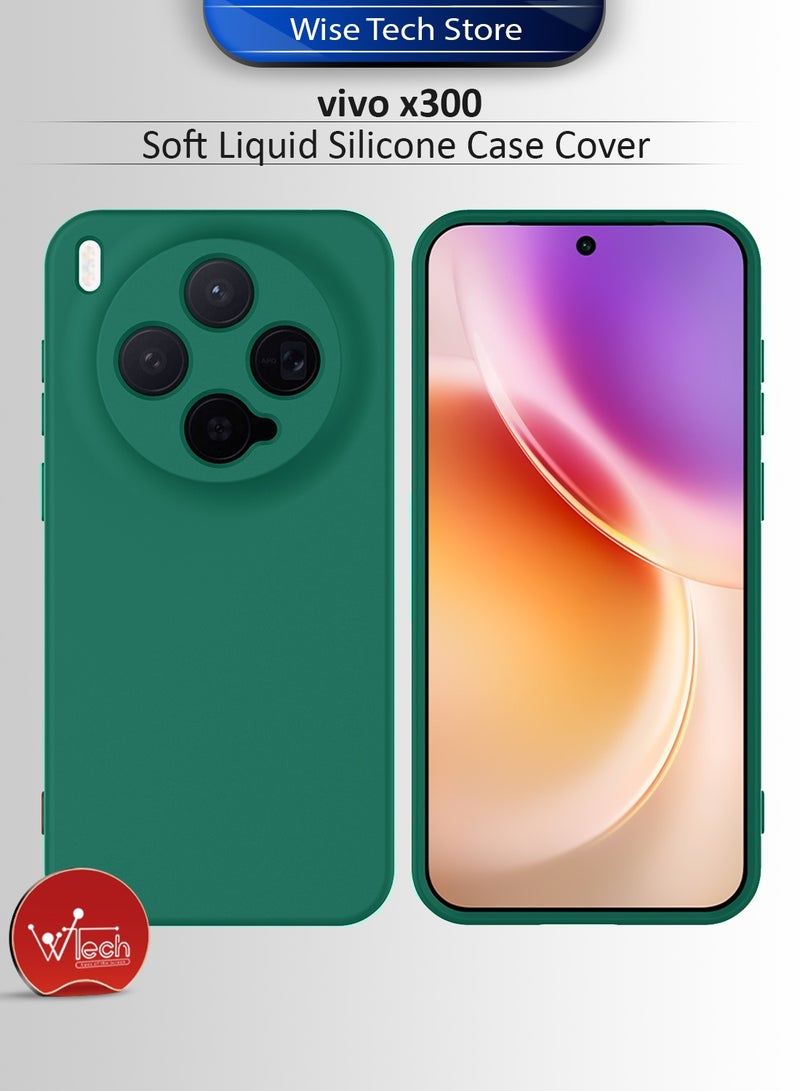دبليو تيك غطاء حماية من السيليكون السائل الناعم لهاتف vivo x300 5G 2025 (MCRPSN) - أخضر داكن - Image 1