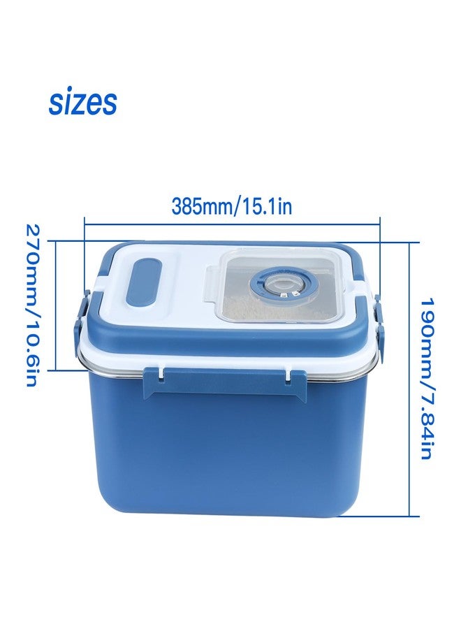 PENCK 20 lb Airtight Rice Storage Container Stainless Steel Flour Sugar Dispenser Food Box Holder Grain Cereal Bin with Measuring Cup for Kitchen Pantry Countertop, Blue - Image 2