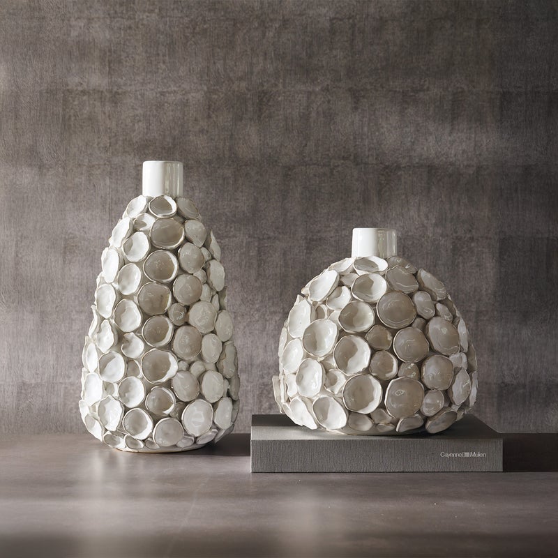 AL HUZAIFA FURNITURE Koralion Ceramic Vase, Set Of 2 - Image 2