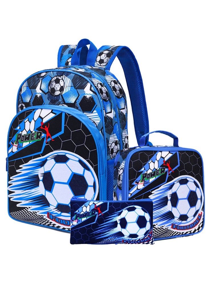 JCB CHIC مجموعة من 3 قطع حقائب ظهر للأطفال، حقيبة كتب للأطفال مع حقيبة ظهر وصندوق غداء ومجموعة أقلام رصاص. حقيبة مدرسية ثلاثية الأبعاد للأطفال والمراهقين في المرحلة الابتدائية - Image 1