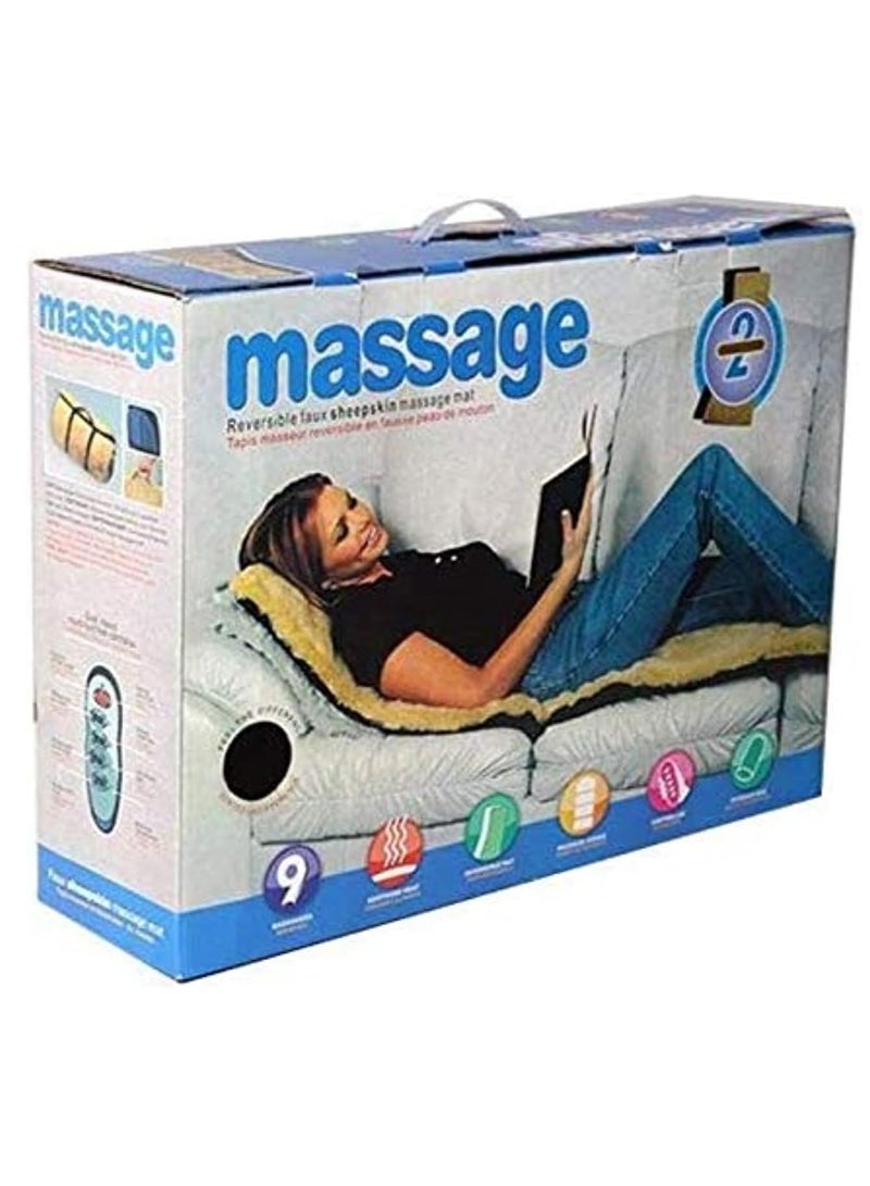 إسكدنيا حصيرة تدليك الجسم الكاملة مع 9 درجات حرارة سهلة التخزين ولها جهاز تحكم ولها وجهين، موصل بسلك كهربي، ابيض - Image 2