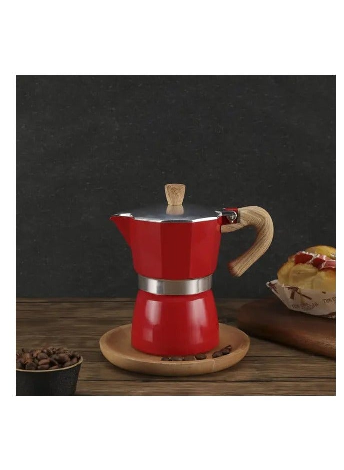 Liying Stovetop Espresso Maker Moka Pot (3cup), Leak-Proof, Perfect for Authentic Cuban & Italian Style Espresso (RED)  - Image 3