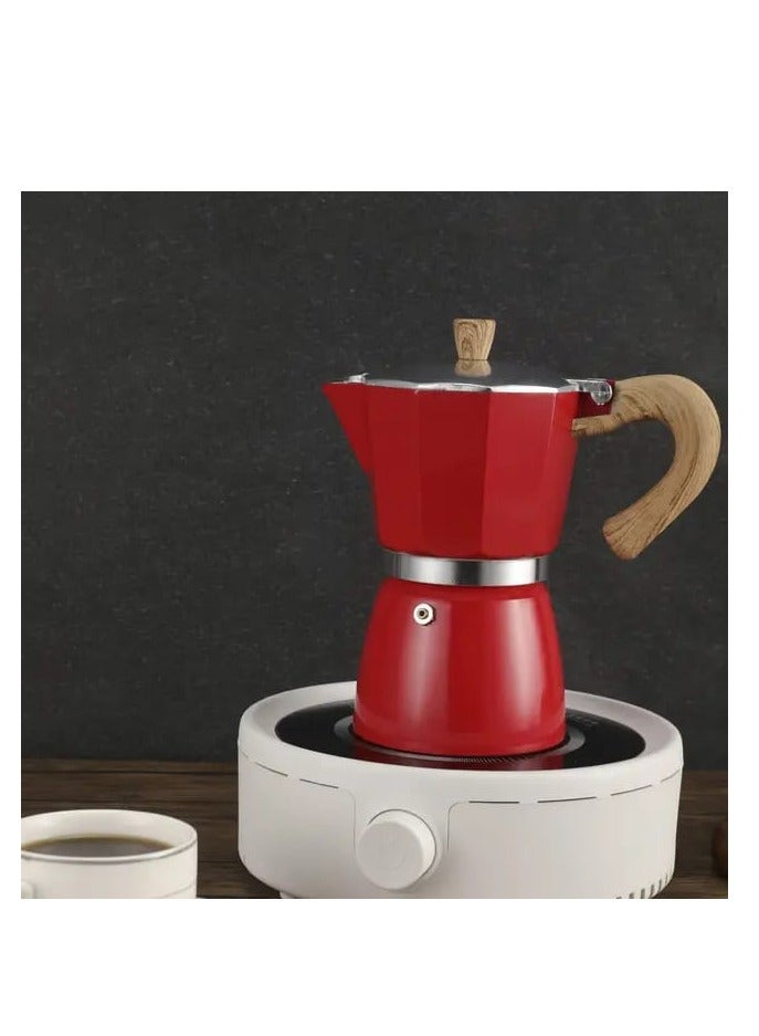 Liying Stovetop Espresso Maker Moka Pot (3cup), Leak-Proof, Perfect for Authentic Cuban & Italian Style Espresso (RED)  - Image 4