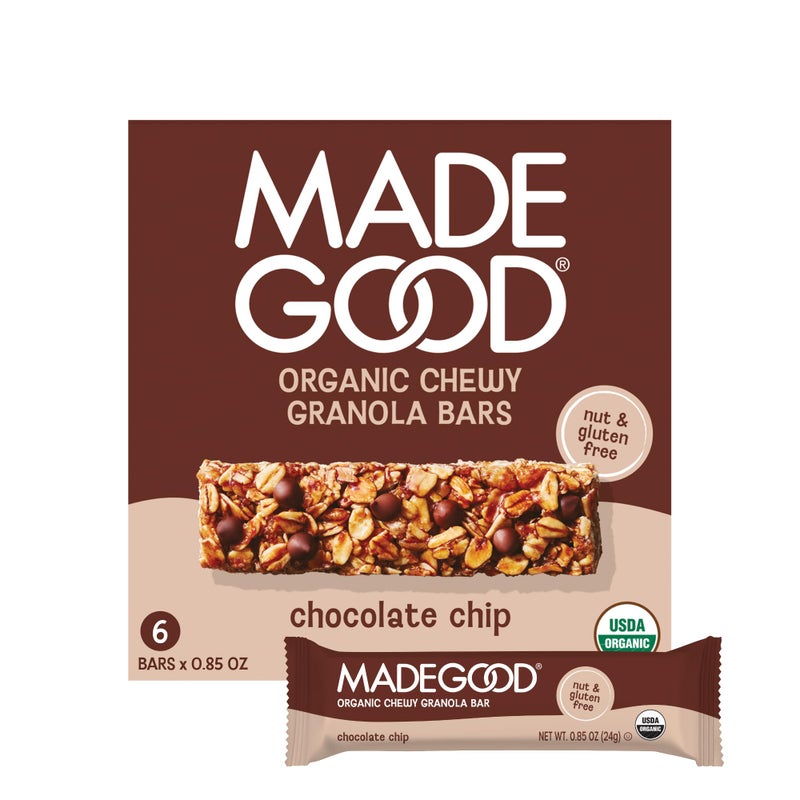 MADE GOOD MadeGood Chocolate Chip Granola Bars, 6 Healthy Snack Bars, 0.85 oz Each - Image 1