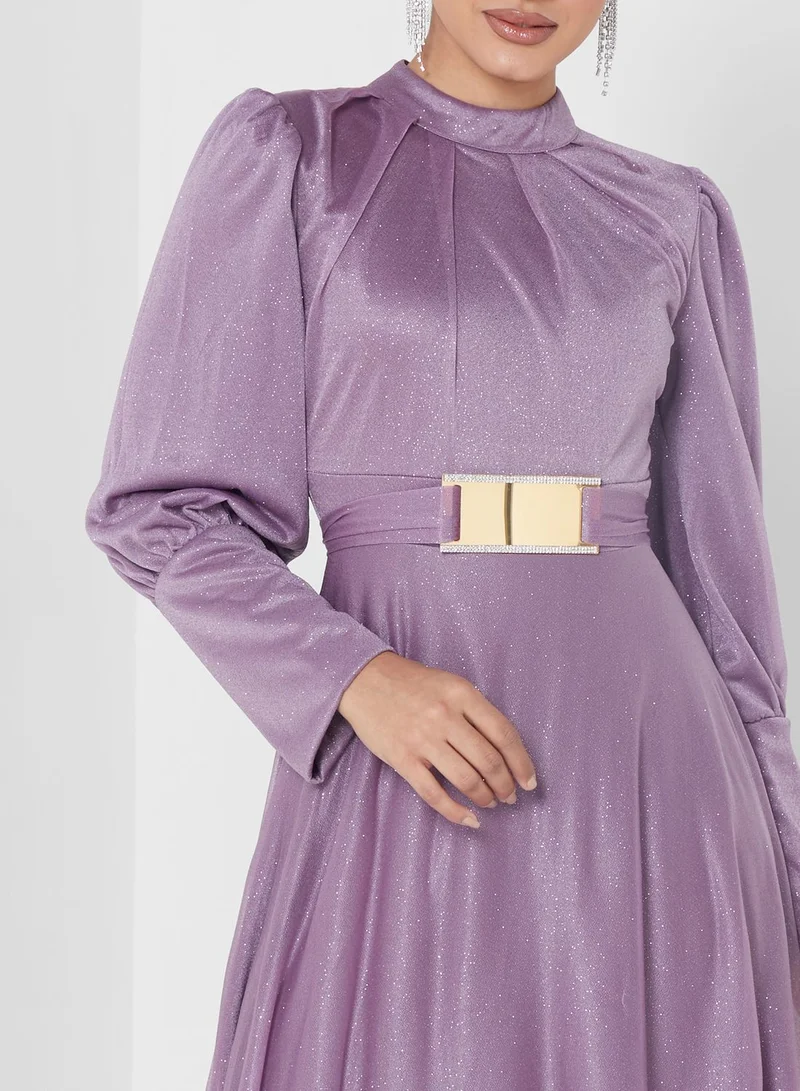 Khizana Shimmer Belted Dress