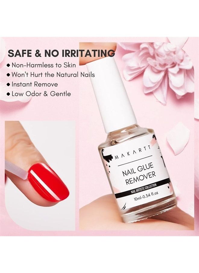 MAKARTT - Instant Nail Glue Remover for Press on Nails, 0.34oz Glue Off for Strong Nail Glue Nail Polish, Debonder Nail Tips Acrylic Nails Fake Nails Adhesive Acetone Free, Can't Remove Gel Nail Polish - Image 1