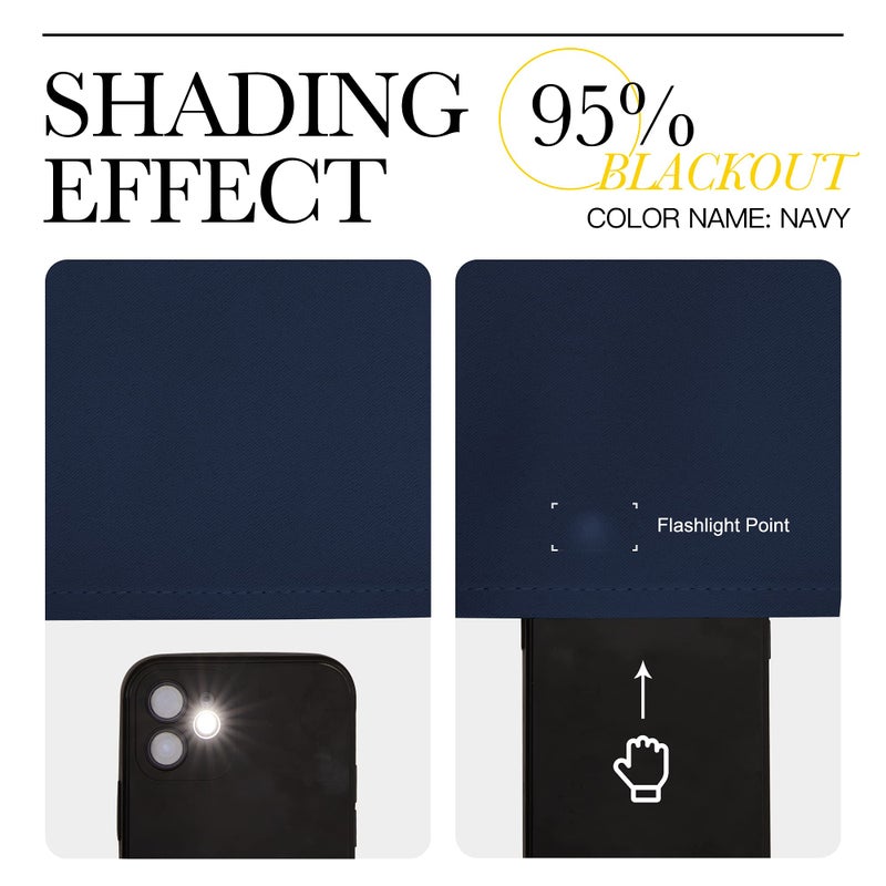 NICETOWN RV Blackout Curtains for Camper Windows  Kitchen Curtains  Short Blackout Curtains & Drapes  Thermal Insulated Rod Pocket Window Treatment Draperies for Nursery (Navy  34"" x 36""  Set of 2) - Image 5