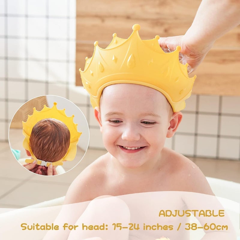 Easy2click Adjustable Baby Shower Cap - Waterproof Silicone Bathing Hat for Kids (1-9 Years) | Eye & Ear Protection for Tear-Free Hair Washing (Large) - Image 3