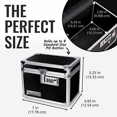 Vaultz Medicine Lock Box - 5 x 7 x 5 Inches - Secure Cabinet Safe with Combination Lock - Ideal for Medications and Small Valuables - Black - Image 4