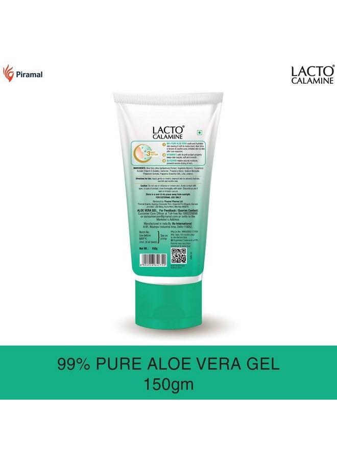 Lacto Calamine Aloe Vera Gel For Face | 150G | Moisturizer For Face With 99% Pure Natural Aloevera, Vitamin E & Glycerin For Hydrating Skin, Body & Hair | No Parabens, No Sulphates  - Image 2