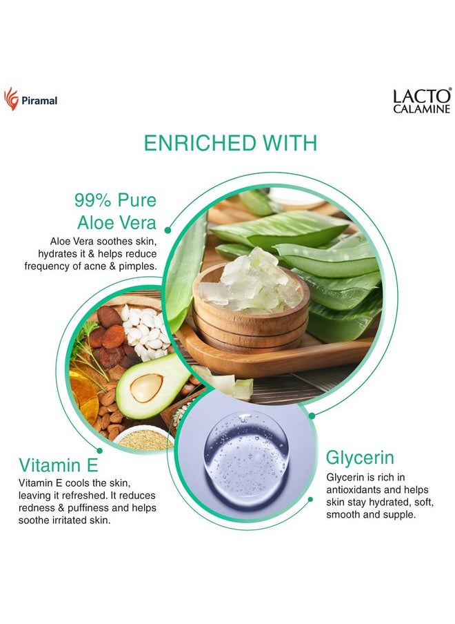 Lacto Calamine Aloe Vera Gel For Face | 150G | Moisturizer For Face With 99% Pure Natural Aloevera, Vitamin E & Glycerin For Hydrating Skin, Body & Hair | No Parabens, No Sulphates  - Image 5