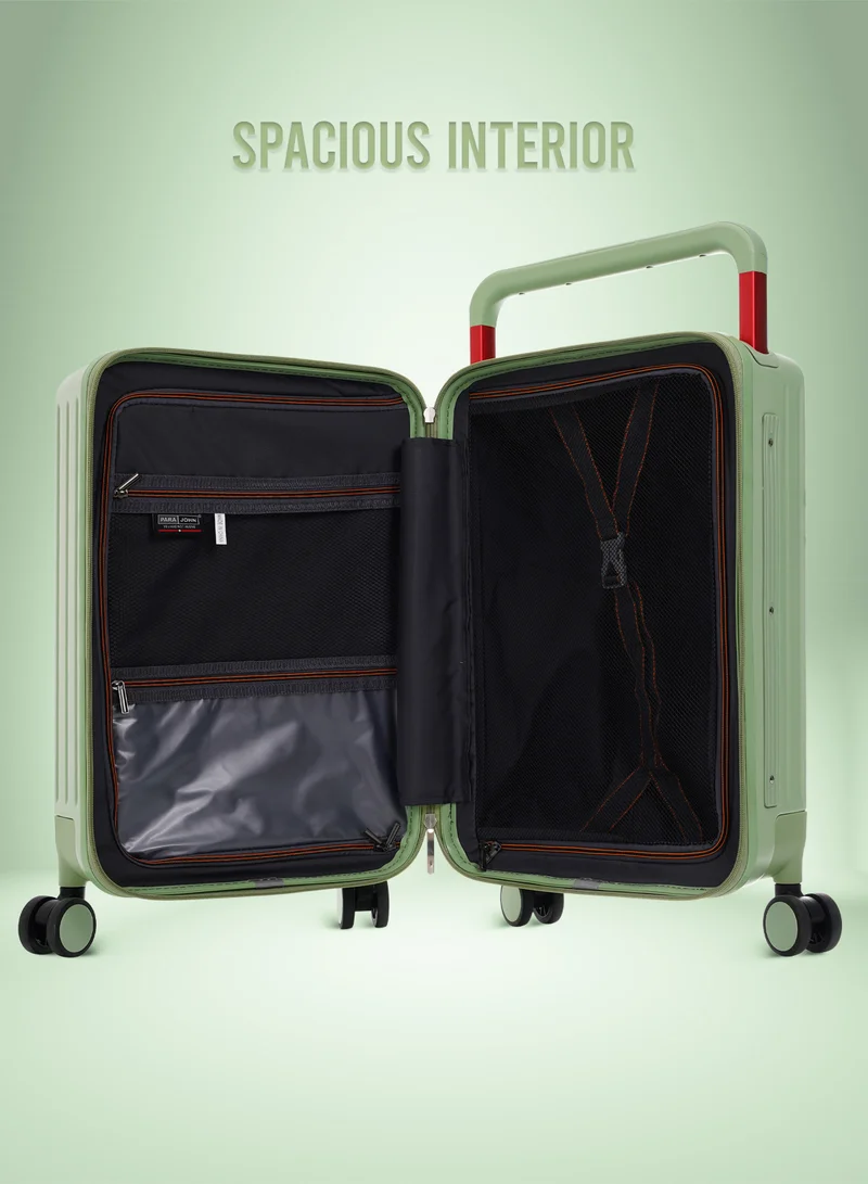 بارا جون Wide Handle Cabin Luggage Trolley For Ultimate Fashion Travel Elegance Green