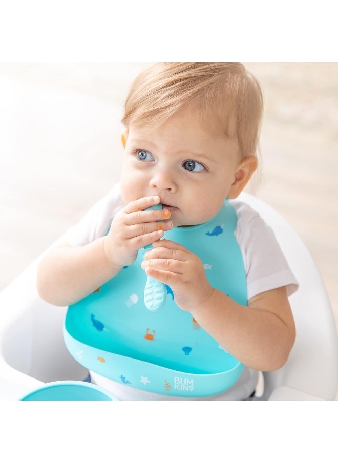BUMKiNs Bumkins Dipping, Feeding, Baby Led Weaning, Training Spoons, Ages 3 Months+ - 3 Pack - Gumdrop  - Image 3