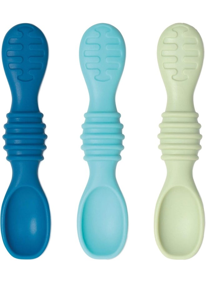 BUMKiNs Bumkins Dipping, Feeding, Baby Led Weaning, Training Spoons, Ages 3 Months+ - 3 Pack - Gumdrop  - Image 1