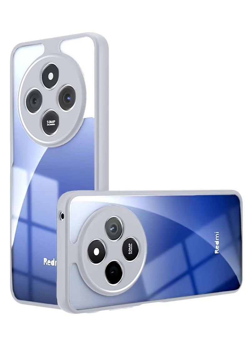 جراب شفاف مقاوم للصدمات ومضاد للاصفرار، جراب واقٍ رفيع، جراب هاتف كامل مع حماية للكاميرا، متوافق مع هاتف Xiaomi Redmi 14C 4G/Poco C75 - رمادي - Image 1