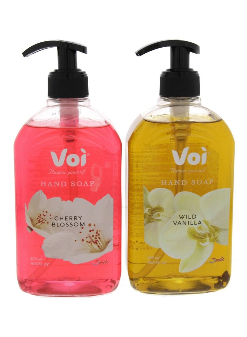 Voi Hand Soap Cherry Blossom 500ml + Vanilla 500ml
