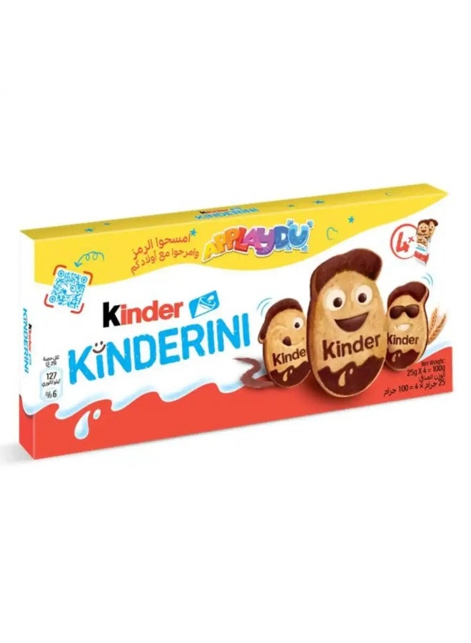 Kinder Kinderini Cocoa Biscuits â€“ 4 Ã— 25 g (100 g) - Image 1