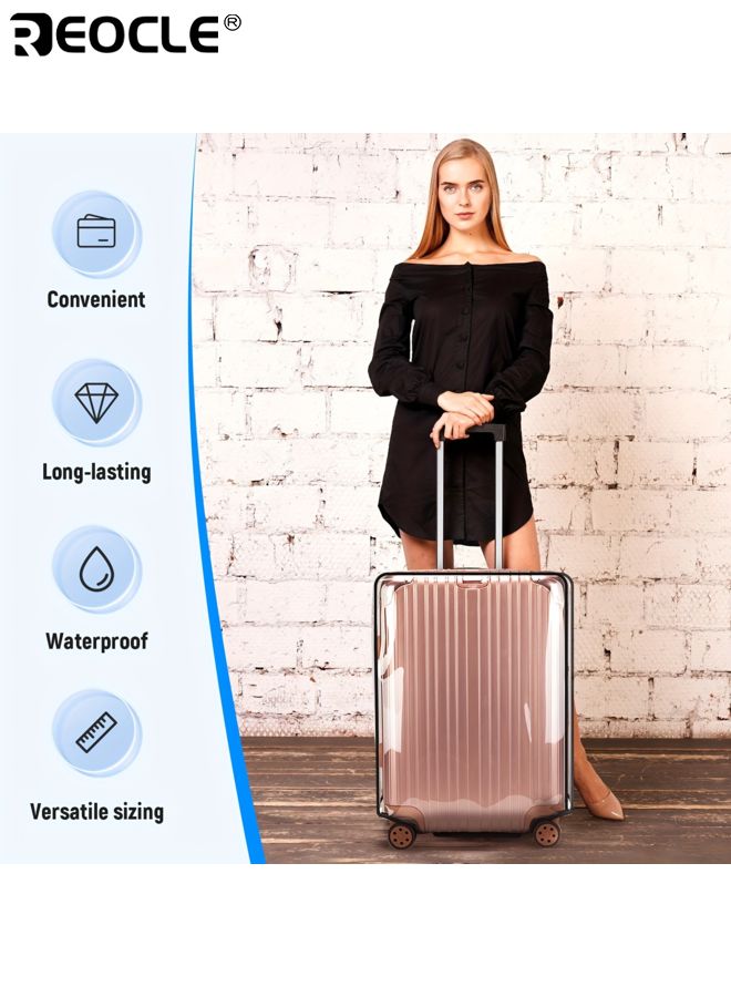 REOCLE Luggage Protector Cover with PVC Material and Dust Proof Design Travel Suitcase Protector with Handle Access Slot for Airplane Transport Use - Image 2