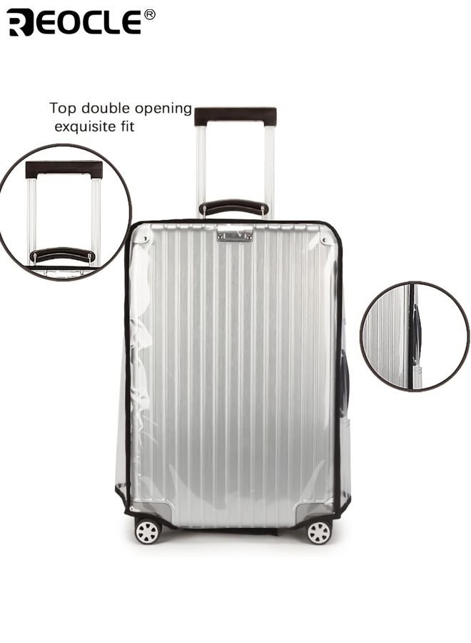REOCLE Luggage Protector Cover with PVC Material and Dust Proof Design Travel Suitcase Protector with Handle Access Slot for Airplane Transport Use - Image 5