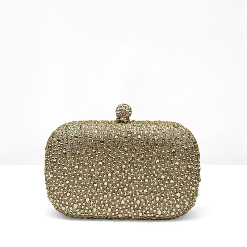 Fashion Women'S Shiny Rhinestone Decoration Small Handbag Box Style Evening Bag Fashionable Elegant Clutch Bag - Image 2
