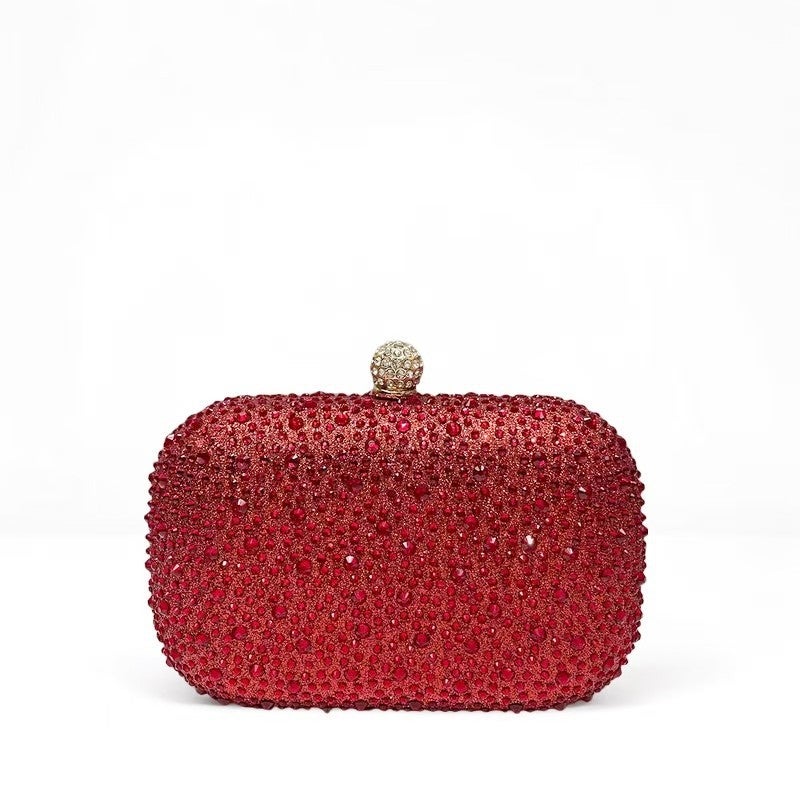 Fashion Women'S Shiny Rhinestone Decoration Small Handbag Box Style Evening Bag Fashionable Elegant Clutch Bag - Image 4