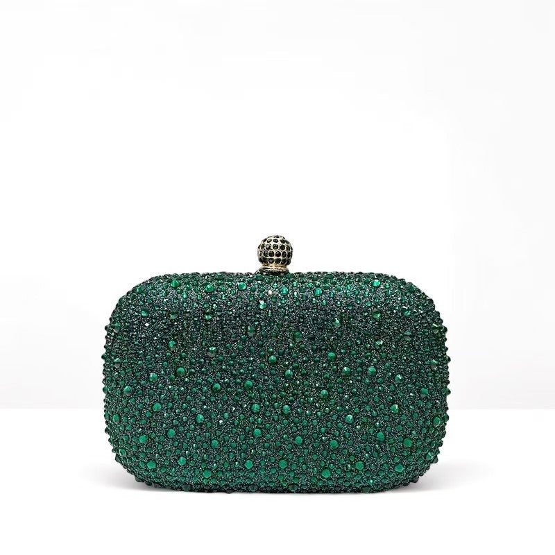 Fashion Women'S Shiny Rhinestone Decoration Small Handbag Box Style Evening Bag Fashionable Elegant Clutch Bag - Image 3