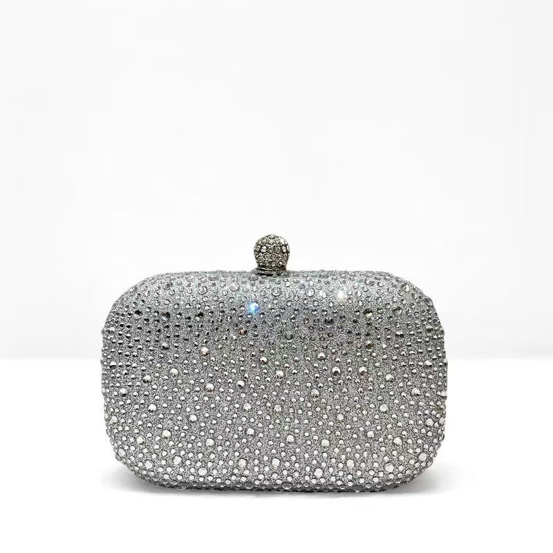 Fashion Women'S Shiny Rhinestone Decoration Small Handbag Box Style Evening Bag Fashionable Elegant Clutch Bag - Image 5