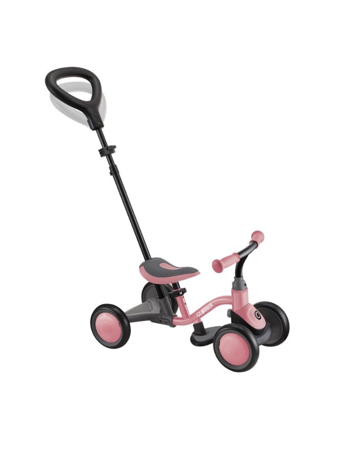 GLOBBER Deluxe 3 in 1 Learning Balance Stroller for Kids – Convertible Ride On Tricycle – Pastel Pink - Image 3