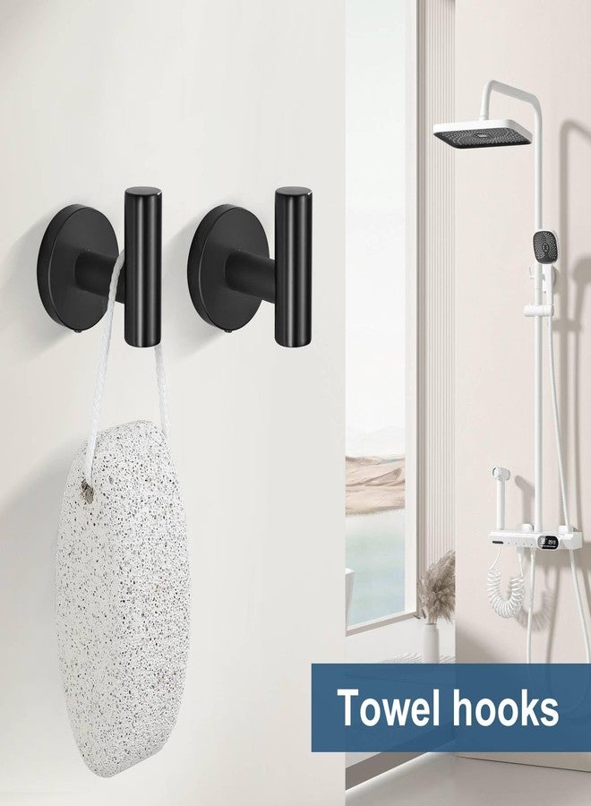 soaez 5 Pieces Matte Black Round Towel Bar Set Bathroom Hardware Accessories Set Upgraded Toilet Paper Holder Towel Racks Set for Bathroom Stainless Steel Wall Mounted 23.6 in - Image 5