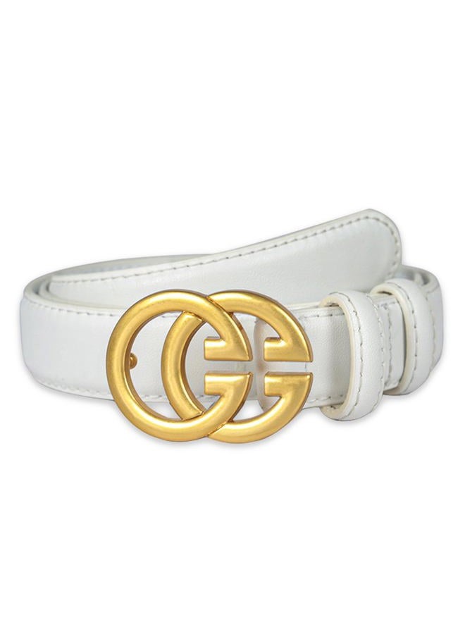 Aurolran Women's Fashion Classic Metal Buckle Leather Belt with Jeans Dress - Image 1
