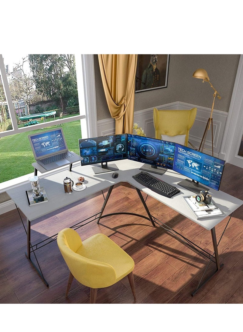 زويهاو مكتب زاوية على شكل حرف L 130 سم طاولة كمبيوتر مكتب منزلي - Image 2