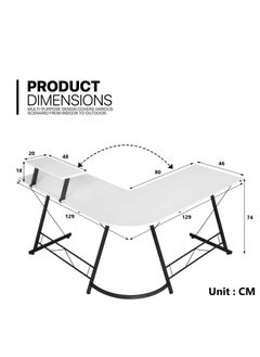 ZUIHAO L Shaped Corner Desk 130cm Home Office Computer Table  - Image 4