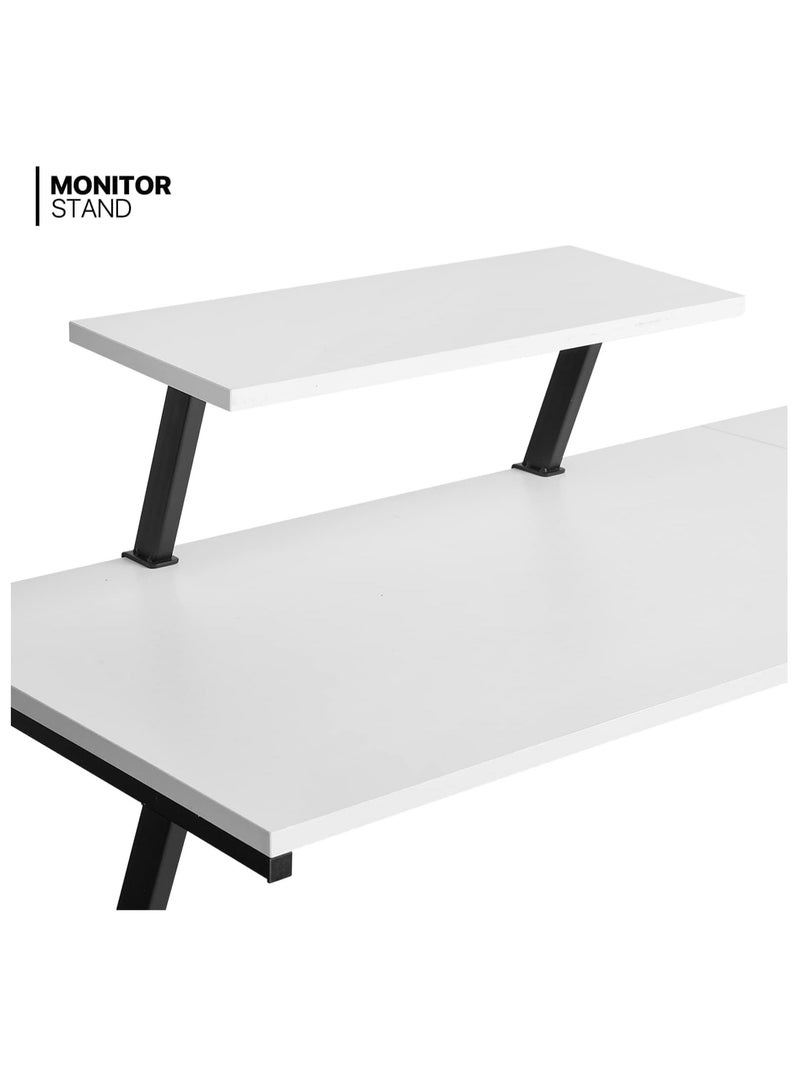 زويهاو مكتب زاوية على شكل حرف L 130 سم طاولة كمبيوتر مكتب منزلي - Image 5