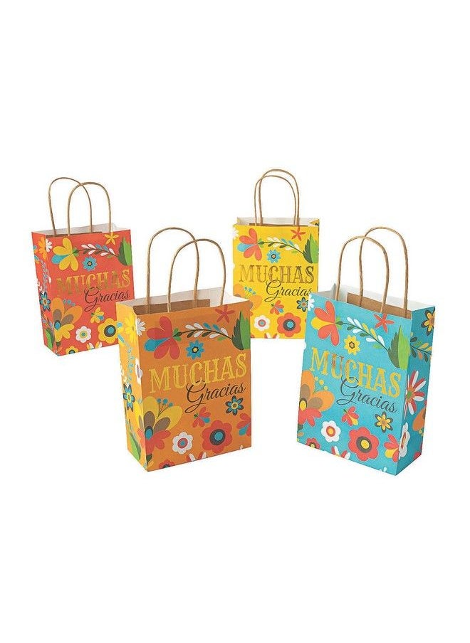 Fun Express Fiesta Muchas Gracias Gift Bags (Set Of 12) Cinco De Mayo Party Gift Bags Supplies  - Image 1