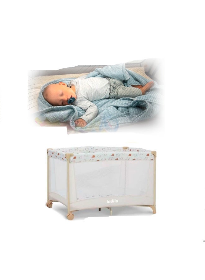 Kidilo Travel Foldable Portable Bassinet Baby Infant Comfortable Play Yard Crib Cot